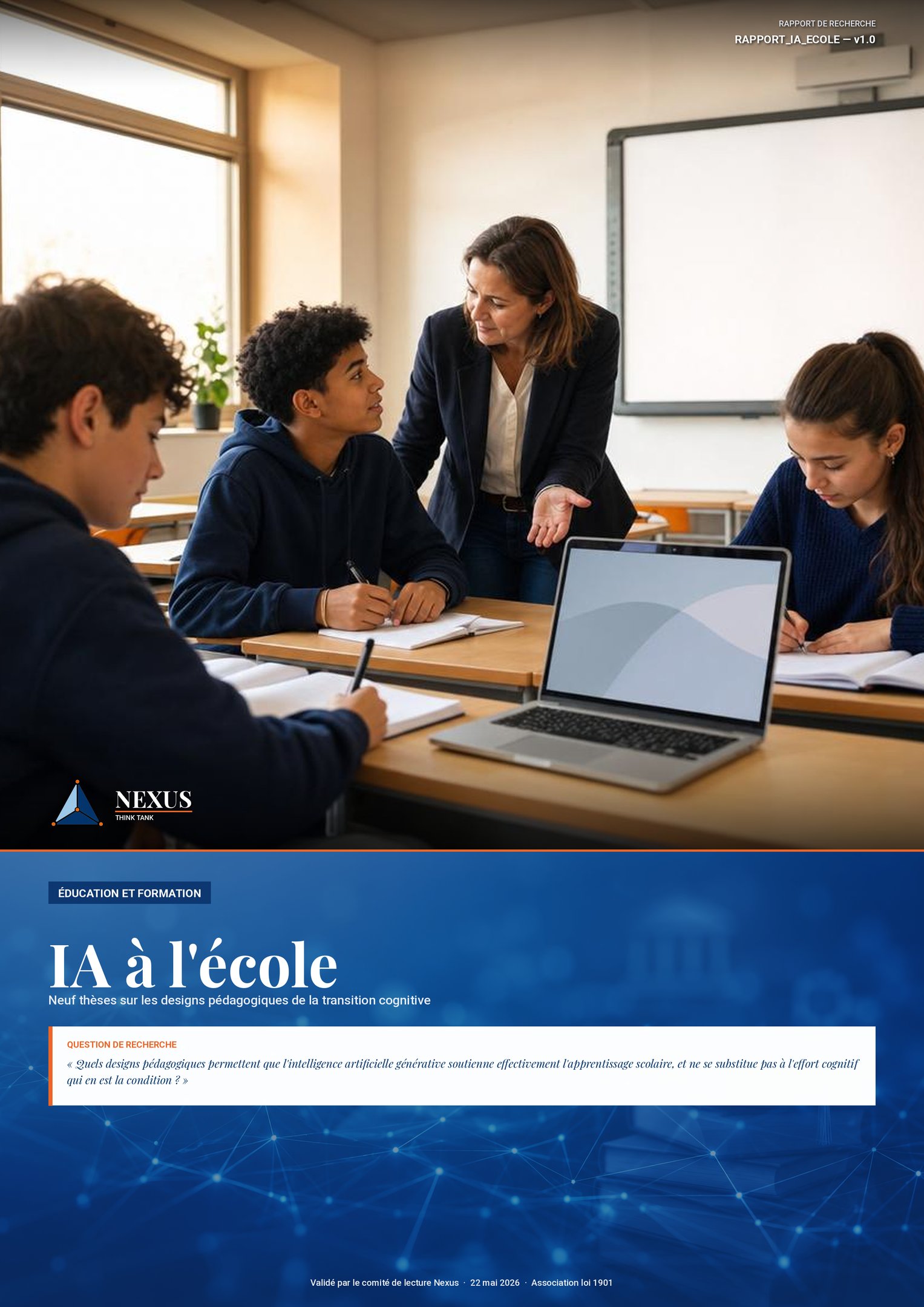 Couverture rapport IA à l'école